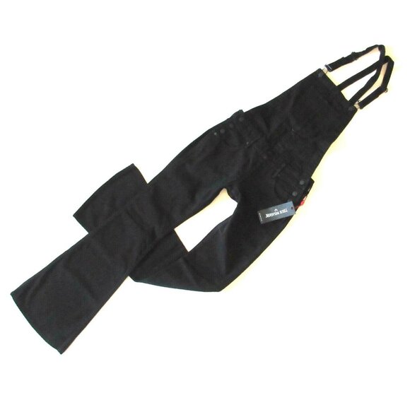 NWT True Religion Karlie in Jet Black Denim Overall Flare Jeans 25 x 34 $279 - Picture 6 of 12